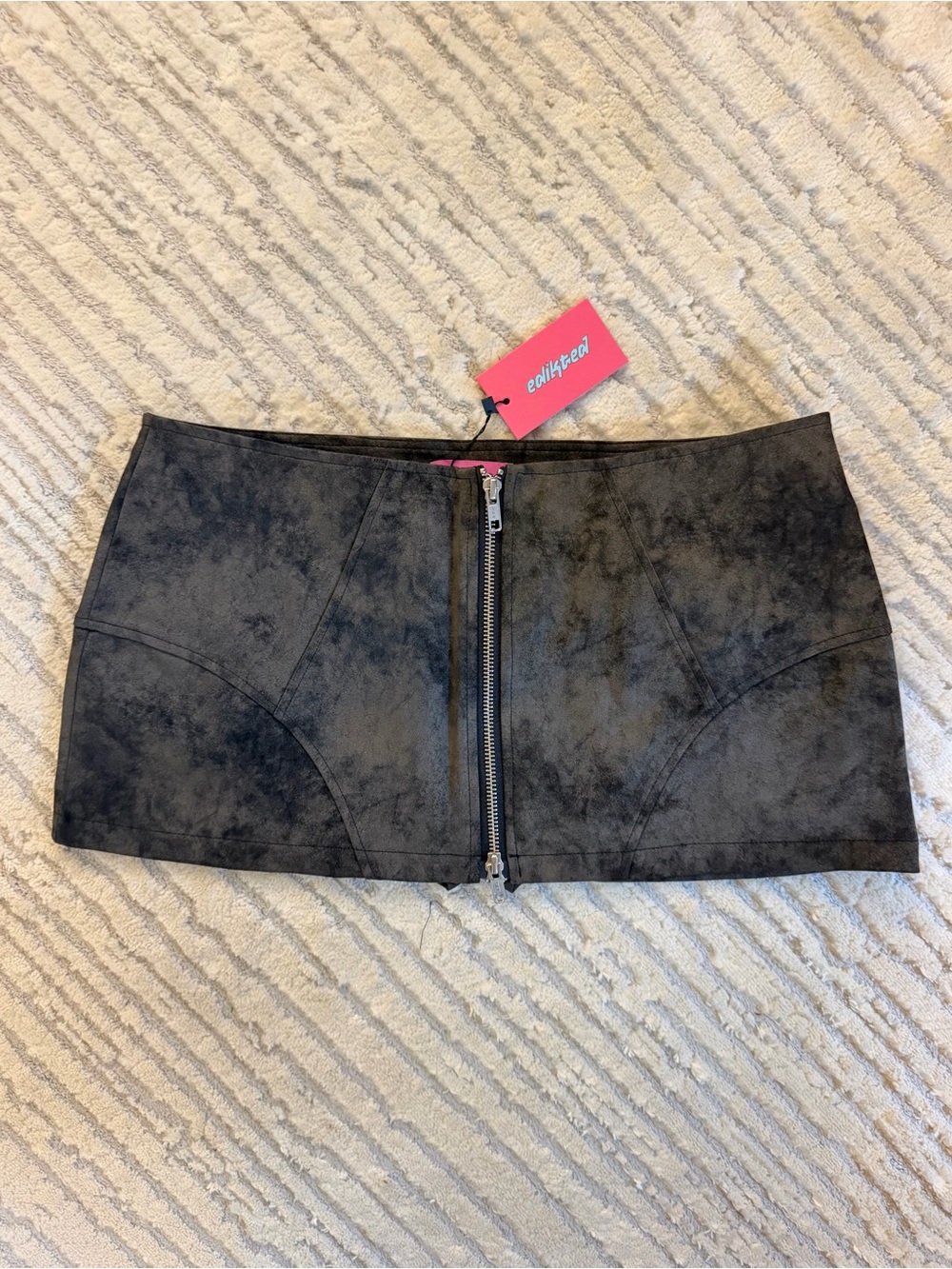 Edikted Jazz Zip Up Mini Skirt